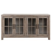 The Gray Barn Manderley Traditional Dove Tail Grey Buffet Curio Cabinet