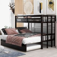 Nestfair Twin over Full Pull-out Bunk Bed with Trundle - Espresso
