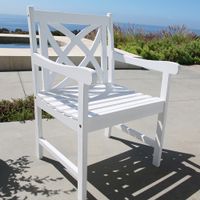 Bradley Eco-friendly Outdoor White Wood Garden Arm Chair - White