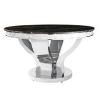 Anchorage Hollywood Glam Silver Dining Table - Black