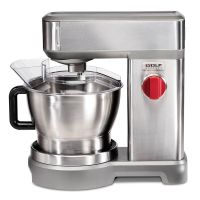 Wolf Gourmet Stainless Steel Stand Mixer With Red Knob