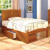 Furniture of America Meer Cottage Oak Arch Headboard Twin Platform Bed - Oak - Twin