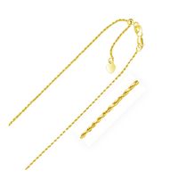 10k Yellow Gold Adjustable Rope Chain 1.0mm (22 Inch)