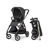 Inglesina Electa, The Lightest Full Size Baby Stroller, Reversible Seat & Compact Fold, One-Handed Opening & Closing, Adjustable Handle, Large Basket, All-Wheel Suspensions, Upper Black