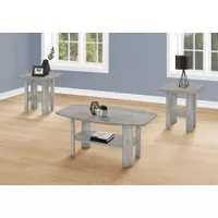 Table Set/ 3pcs Set/ Coffee/ End/ Side/ Accent/ Living Room/ Laminate/ Grey/ Transitional