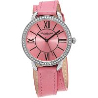 Stuhrling Original Women's Deauville Sport Quartz Crystal Pink Double Wrap Leather Strap Watch - Stuhrling Original Women's Watch
