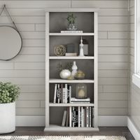 Yorktown Tall 5 Shelf Bookcase by Bush Furniture - Linen White Oak
