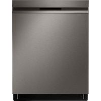 LG - Top Control Dishwasher with QuadWash, TrueSteam, and 3rd Rack - PrintProof Black Stainless Steel