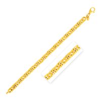 14k Yellow Gold Mens Polished Abstract Link Bracelet (8.5 Inch)