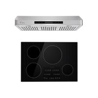 2 Piece Kitchen Appliances Packages Including 30" Induction Cooktop and 30" Under Cabinet Range Hood - 30"