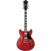 Ibanez AS Artcore AS7312 12 String Electric Guitar, 22 Frets, Set-In Neck, Bound Rosewood Fretboard, Gloss Polyurethane, Transparent Cherry Red