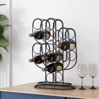 Ferrat  13 Bottle Tabletop Cactus Wine Rack by Christopher Knight Home - Black