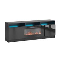 Reno 05 Electric Fireplace Modern 63" TV Stand - Black