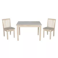 Kids Table with 2 Mission Juvenile Chairs - Unfinished- 3 Piece Set