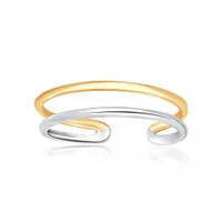 14k Two Tone Gold Toe Ring with a Fancy Open Wire Style