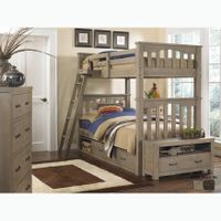 Highlands Collection Grey Wood Twin over Twin Harper Bunk - Twin over Twin Harper Bunk Driftwood