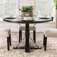 Furniture of America Lakeside Rustic Black 48-inch Wood Dining Table - Antique Black