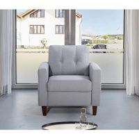 Gabrielo 35.2'' Linen Square Armchair - Light Grey