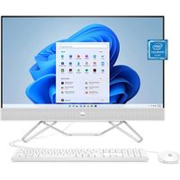 HP 24-CB0110 23.8" Full HD All-In-One Desktop Computer, Intel Celeron J4025 2GHz, 4GB RAM, 256GB SSD, Windows 11 Home, Starry White