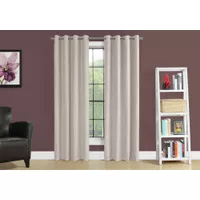 Curtain Panel/ 2pcs Set/ 54"W X 95"L/ Room Darkening/ Grommet/ Living Room/ Bedroom/ Kitchen/ Micro Suede/ Polyester/ Beige/ Contemporary/ Modern