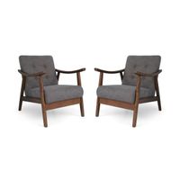 Chabani Mid-Century Modern Accent Chairs (Set of 2) by Christopher Knight Home - Dark Gray