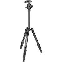Manfrotto Element Traveler Small 5-Section Aluminum Tripod with Ball Head, 8.8lbs Capacity, 53" Maximum Height, Black