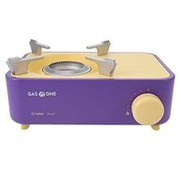 Gas One Butane Fuel Camp Stove  Crate Series - Mini Stove for Camping, Hiking  Portable Gas Stove with Spiral Flame  Even Heat Distribution  Modern and Easy to Use (Violet)