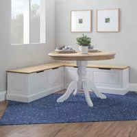 Danbury Backless Two Tone Breakfast Nook Natural And White