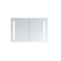 Innoci-USA Zeus LED Surface Mount Double Door Lighted Medicine Cabinet - 40"W x 26"H - Matte - Grey - 40"W x 26"H