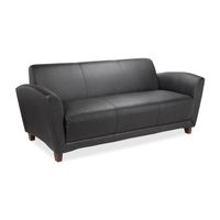 Lorell Black Bonded Leather Reception Sofa - LLR68950