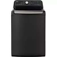 LG - 5.5 Cu. Ft. High-Efficiency Smart Top Load Washer with Steam and TurboWash3D Technology - Black Steel
