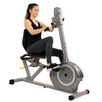 Sunny Health & Fitness SF-RB4631 350lb Capacity Recumbent Bike Exercise Bike w/ Arm Exercisers, LCD Monitor and Pulse Rate Monitoring