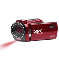 Minolta MN2K10NV 2K Ultra HD Camcorder with 3" Touchscreen and Infrared Night Vision, Red
