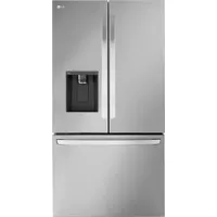 LG - 25.5 Cu. Ft. French Door Counter-Depth Smart Refrigerator with Dual Ice - Stainless Steel