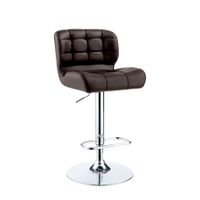 Furniture of America Selma Contemporary Tufted Swivel Adjustable Bar Chair - Brown