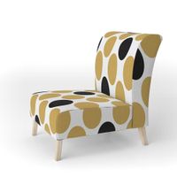 Designart "Golden Polka Dot" Upholstered Mid-Century Accent Chair - Arm Chair - Slipper Chair