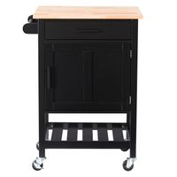 CorLiving Sage Wood Kitchen Cart - Black