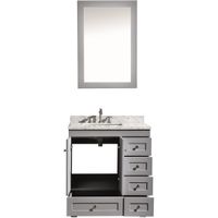 Eviva Eviva Acclaim C. 30-inch Transitional Grey Bathroom Vanity with White Carrera Marble Counter-top - Eviva Acclaim C.® 30" Bathroom Vanity Grey