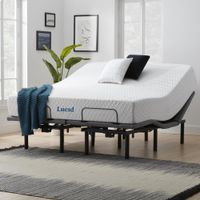 Lucid Comfort Collection 12" Gel Memory Foam Mattress and Deluxe Adjustable Bed Set - King - Firm