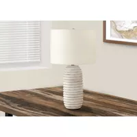Lighting - 28"H Table Lamp Cream Resin / Ivory Shade
