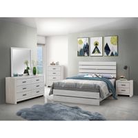 Coaster Furniture Brantford Coastal White Panel Bedroom Set - Eastern King - 4 Piece