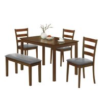 Turnbull Upholstered Wood 5 Piece Dining Table Set - Chocolate