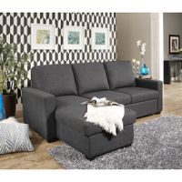 Abbyson Newport Upholstered Sofa Storage Sectional - Grey