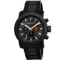 Akribos XXIV Men's Swiss Quartz Multifunction Stainless Steel Black Bracelet Watch - Black