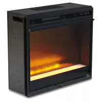 Black Entertainment Accessories Fireplace Insert Glass/Stone