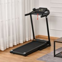 Soozier Treadmill Machine Electric Motorised Folding Running Machine 12 Preset Programs w/ LED Display for Home Gym Black - Black