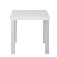 ACME Harta End Table, White High Gloss & Chrome
