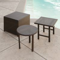 Palmilla Wicker Table (Set of 3) by Christopher Knight Home - Brown