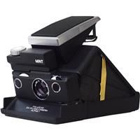 MiNT SLR670-S Noir Instant Film Camera, Uses Impossible Film, Noir Edition with Black Body & Gold Stem, Black Genuine Leather