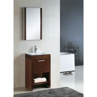 Fine Fixtures Modena Wenge and White Wood/ Ceramic Vanity - Vannity with Mirror